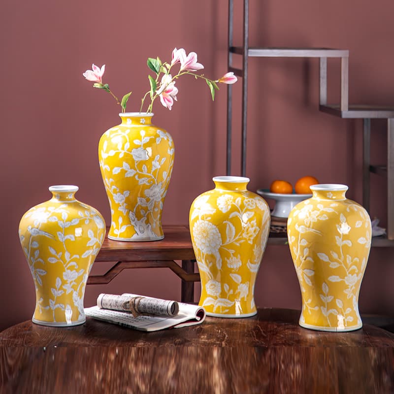Sunlit Yellow Ceramic Vase
