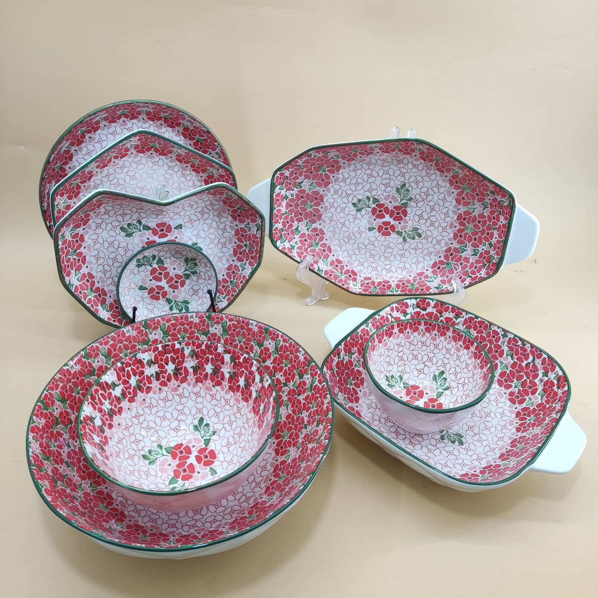 Bohemian Floral Ceramic Dinnerware Set detail 2