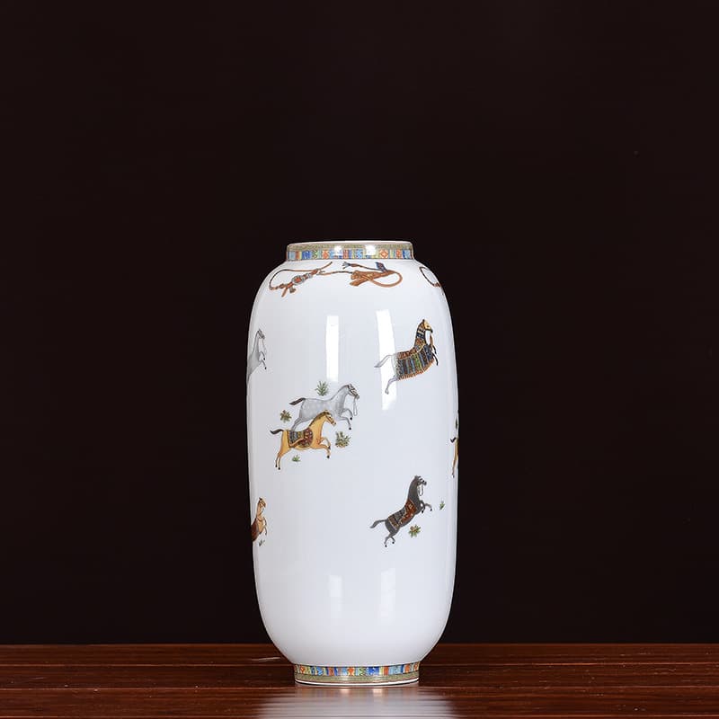 Horse Pattern Ceramic Vase detail 2